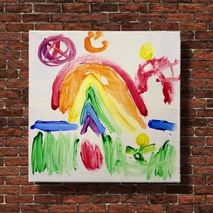 Original bright rainbow playground painting
